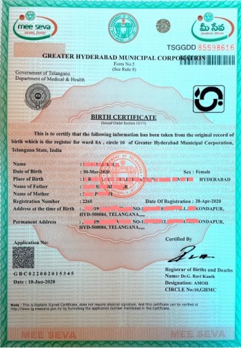 Birth Certificate Agents In Hyderabad Zill Services